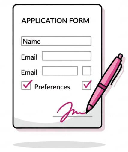 Insurance certificate and forms illustration