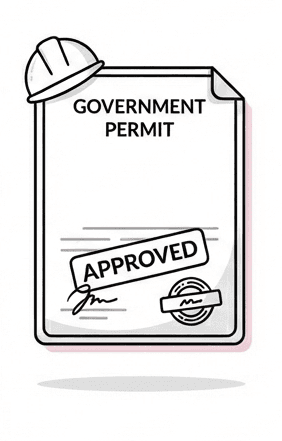 Permit and renewal paperwork illustration