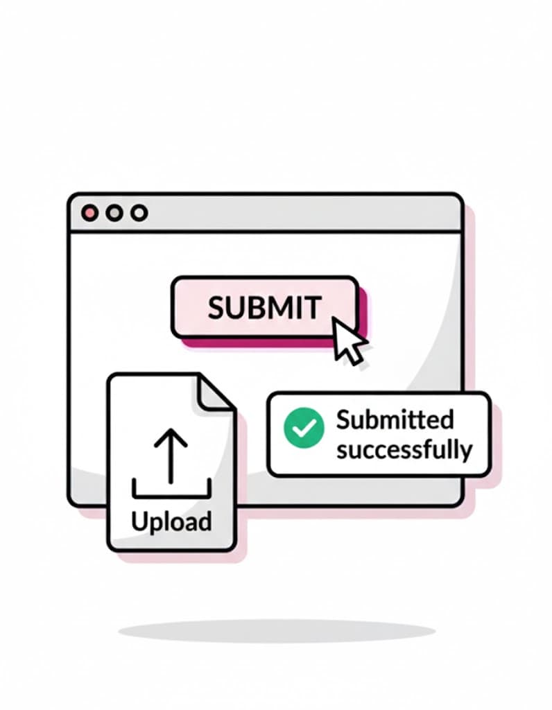 Government portal login and form handling illustration